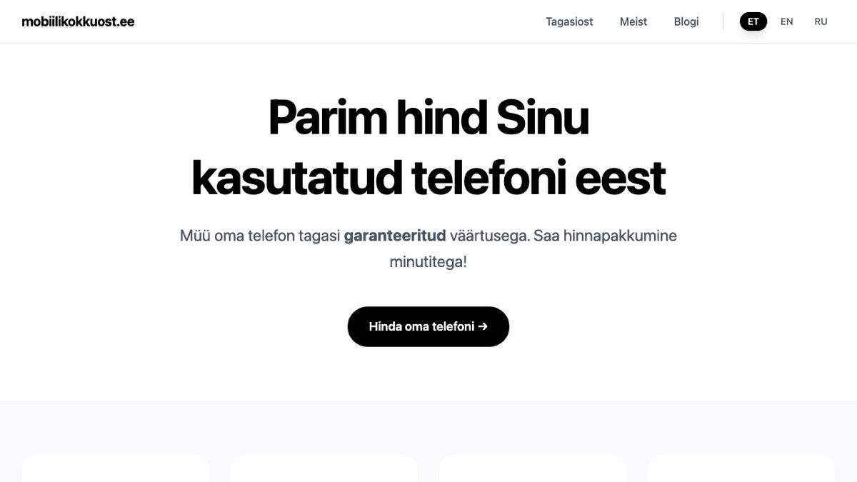 The live mobiilikokkuost.ee store